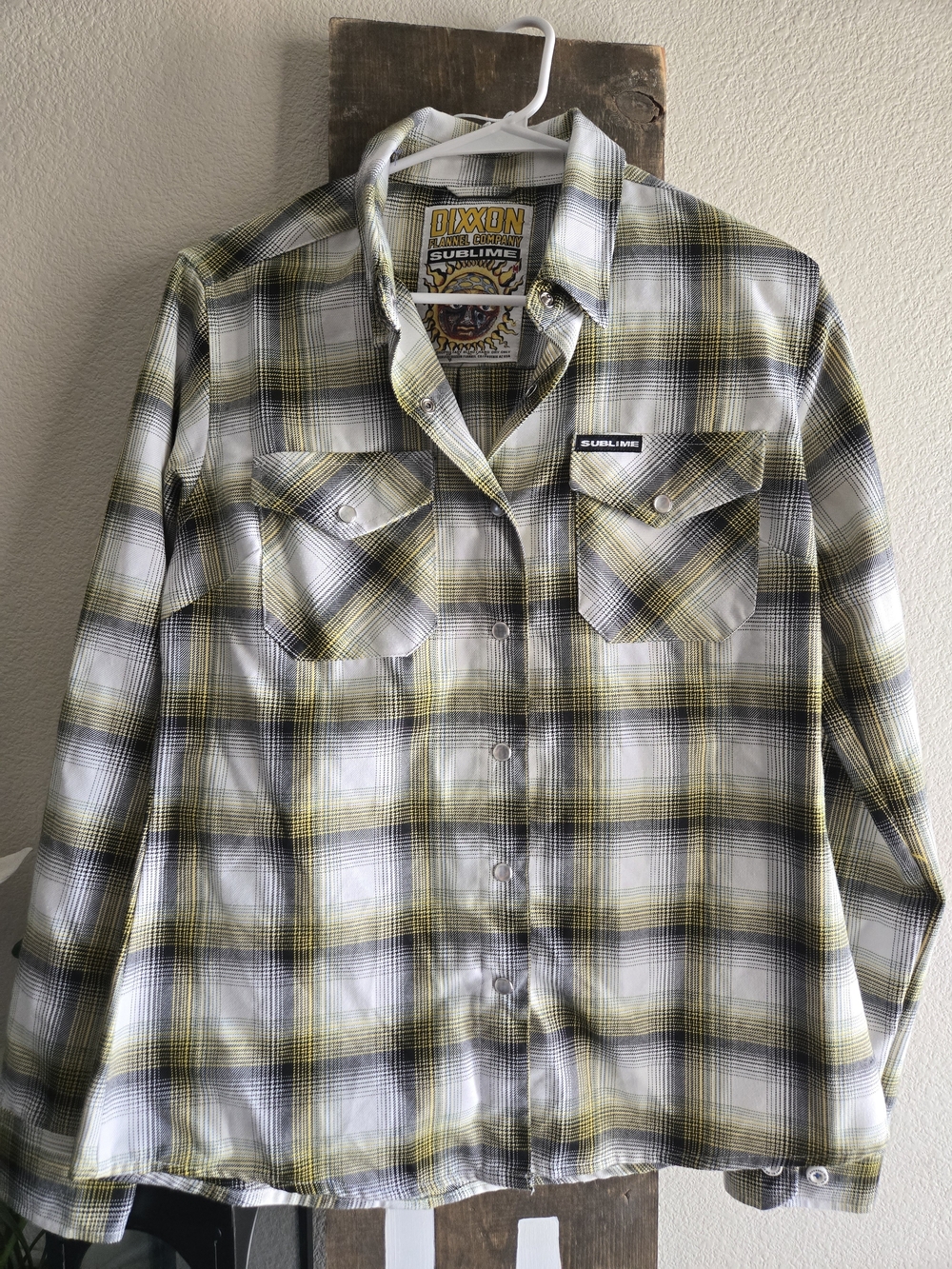 Sublime Dixon Plaid Button-Up Shirt - White, Yellow, Gray
